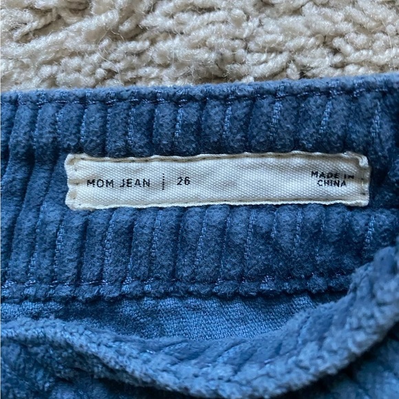 Straight leg blue corduroy pants (mom fit) - Picture 3 of 5